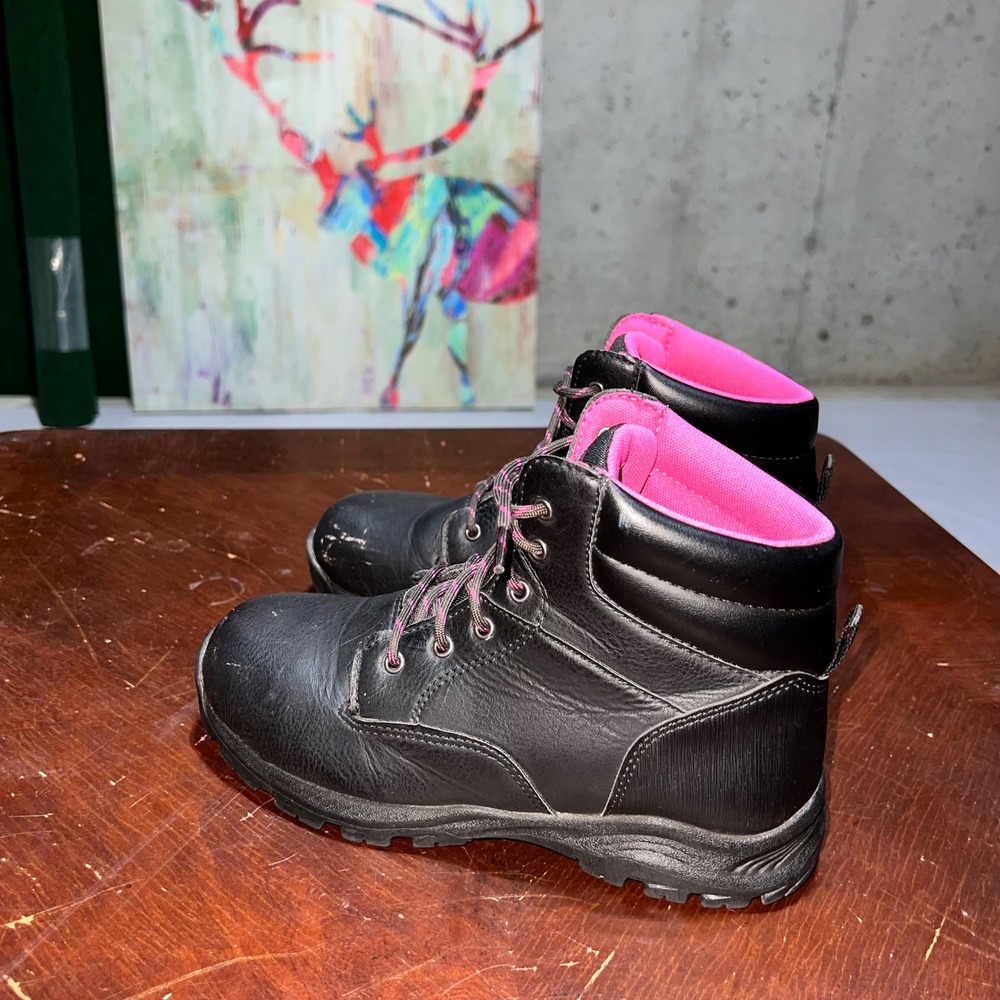 Brahma Womens Black Pink Work Boots ASTM F 2413-18 Slip Resistant WNBR29DP001 9
